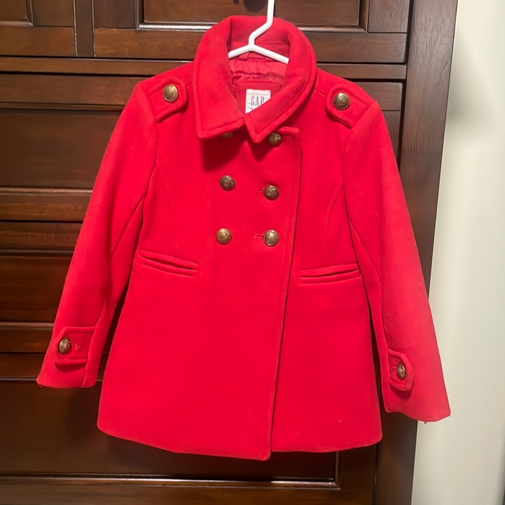 Girls GAP Red Dress Coat - Size XS EUC